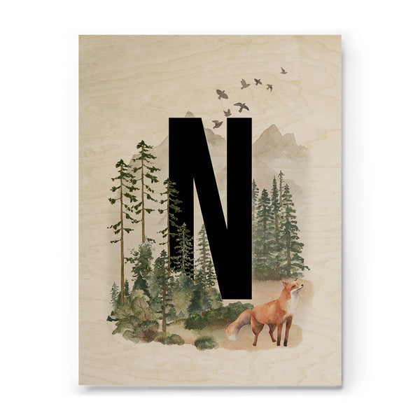 Woodland Alphabet print