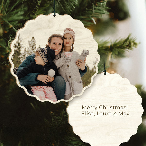 6 Wavy Christmas Decoration with personal text